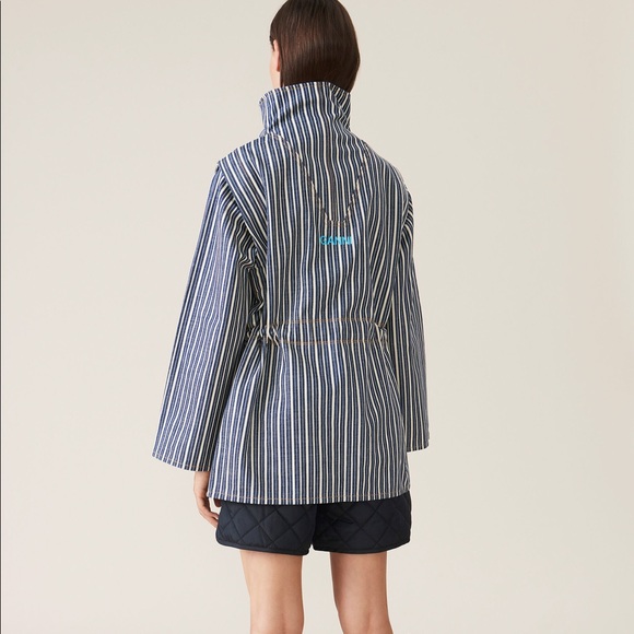 NWT Ganni Mixed Stripe Organic Cotton Denim Jacket - Picture 3 of 8